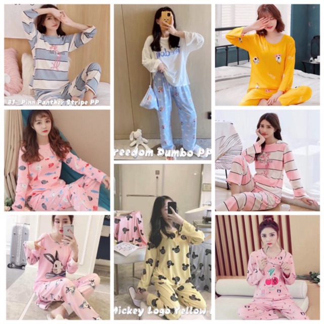 Piyama import katun / baju tidur wanita / piyama pp katun premium import / piyama pp