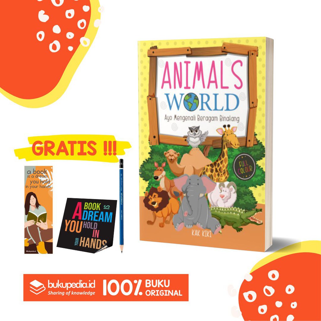 

BUKU ANAK MENGENAL DUNIA BINATANG - ANIMAL WORLD - BRILLIANT - BONUS PENSIL 2B, BOOKMARK, STIKER