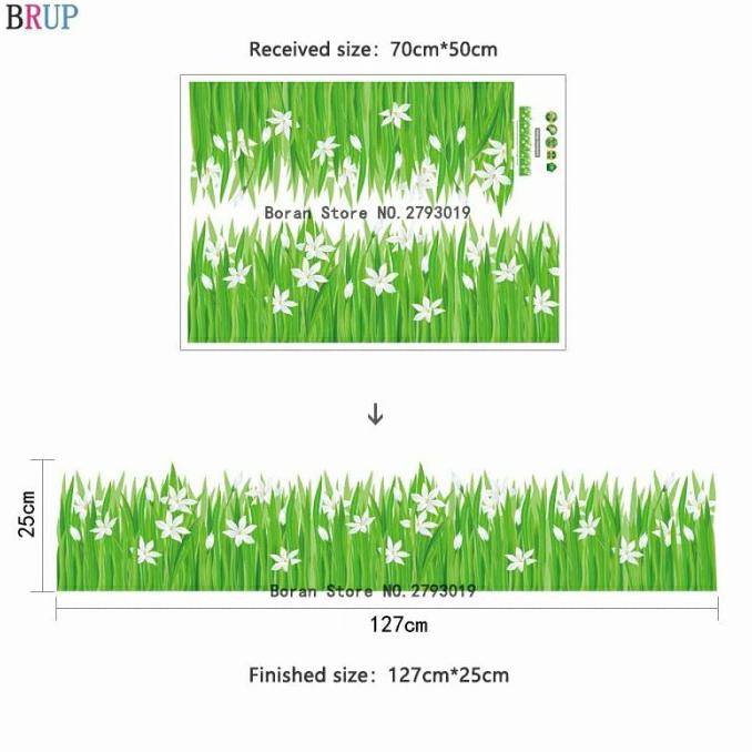 Hemat Stiker Dinding Pagar Daun Bunga Putih Wallsticker Hiasan Rumah Dapur Hot Sale