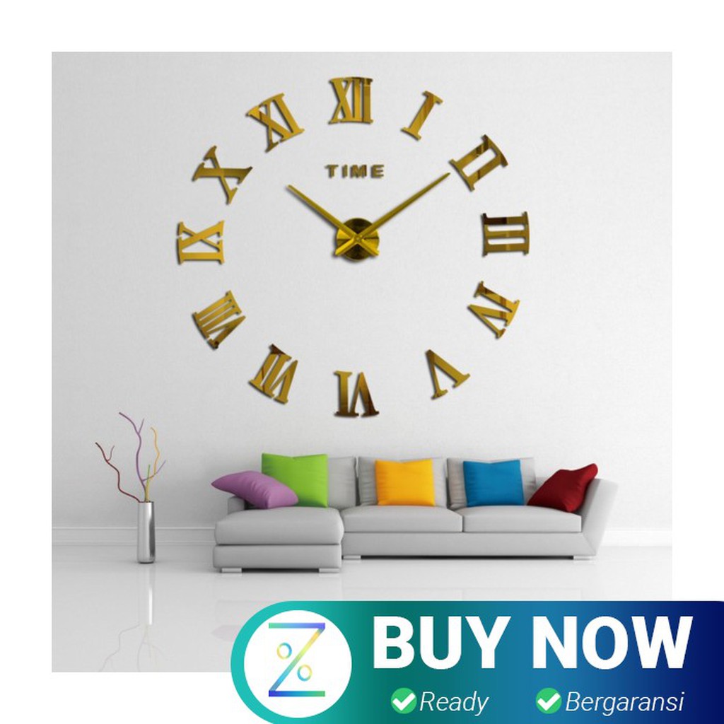 Jam Dinding Besar DIY Giant Wall Clock Quartz Creative Design 80-130cm