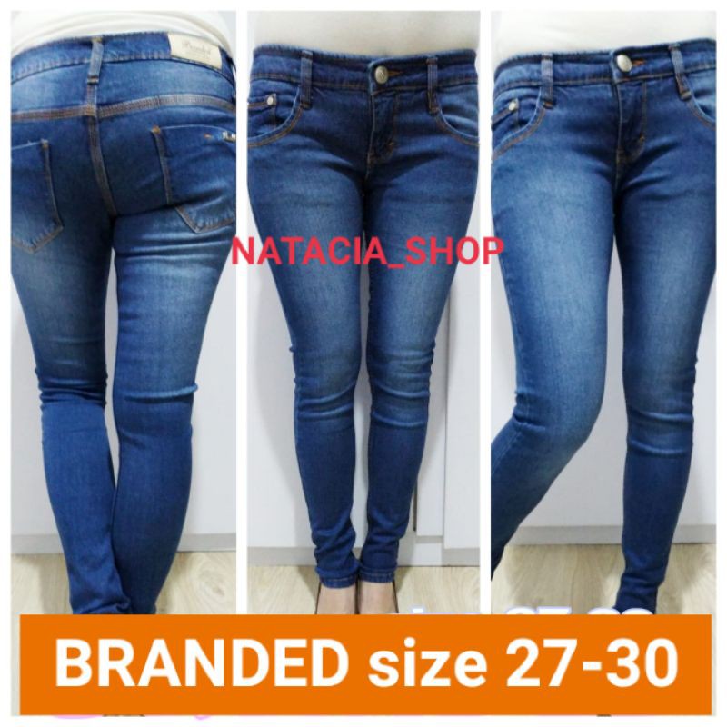 celana jeans wanita / celana panjang branded biru jeans skinny pencil slimfit / 27-30