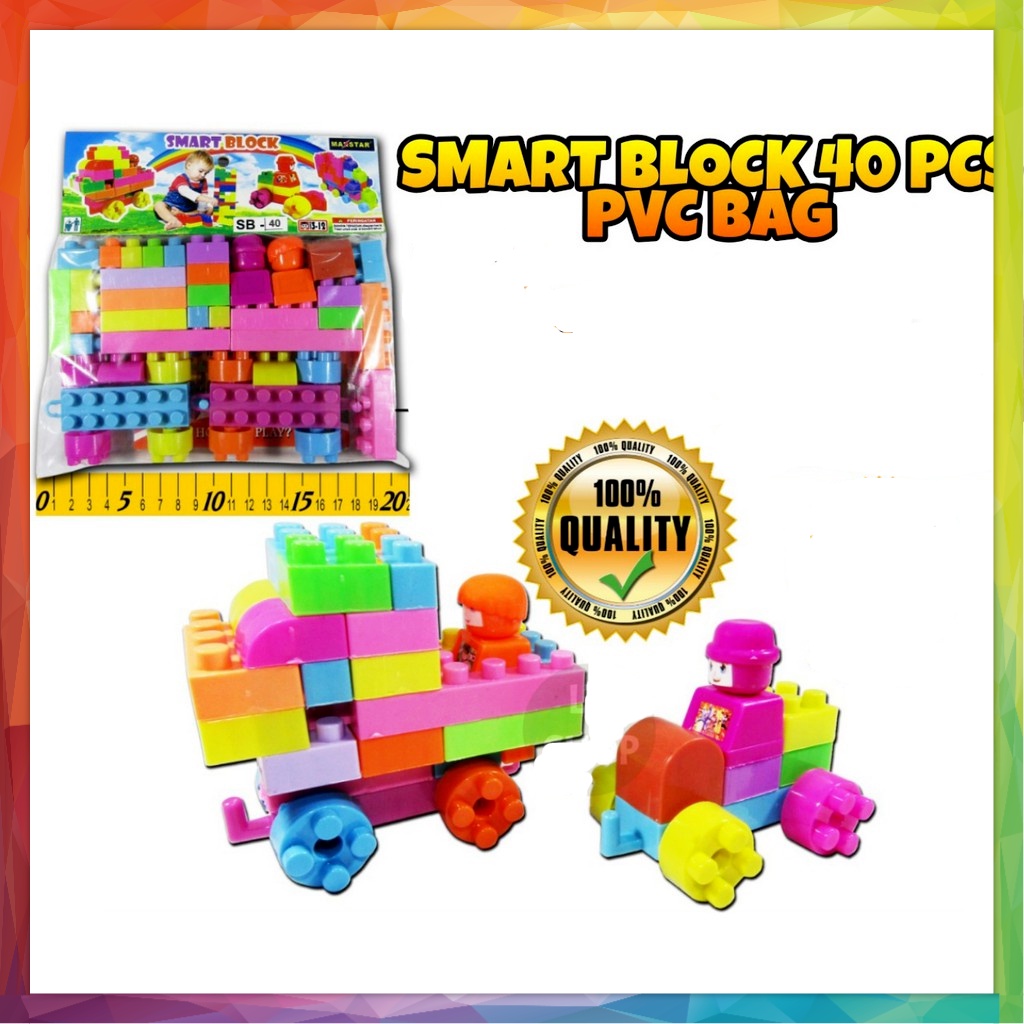 1 PACK ISI 40 PCS Mainan Anak DIY Building Block Robot Mobil Blok Susun Teka Teki Puzzle Murah