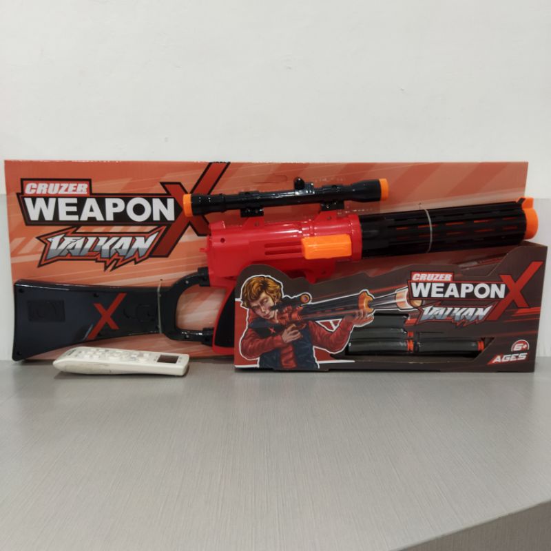 ori original Cruzer weapon X valkan zombie mainan anak senapan pistol laras panjang hadiah kado ultah cowok laki senjata peluru busa