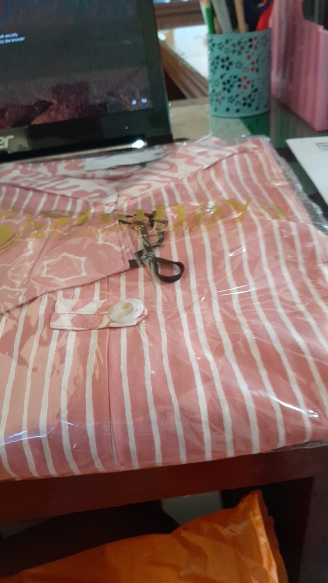 Tunik Premium Batik Cap Wonogiren Hitam Navy Merah Lapis Tricot Seragam Kerja S M L Xl Xxl