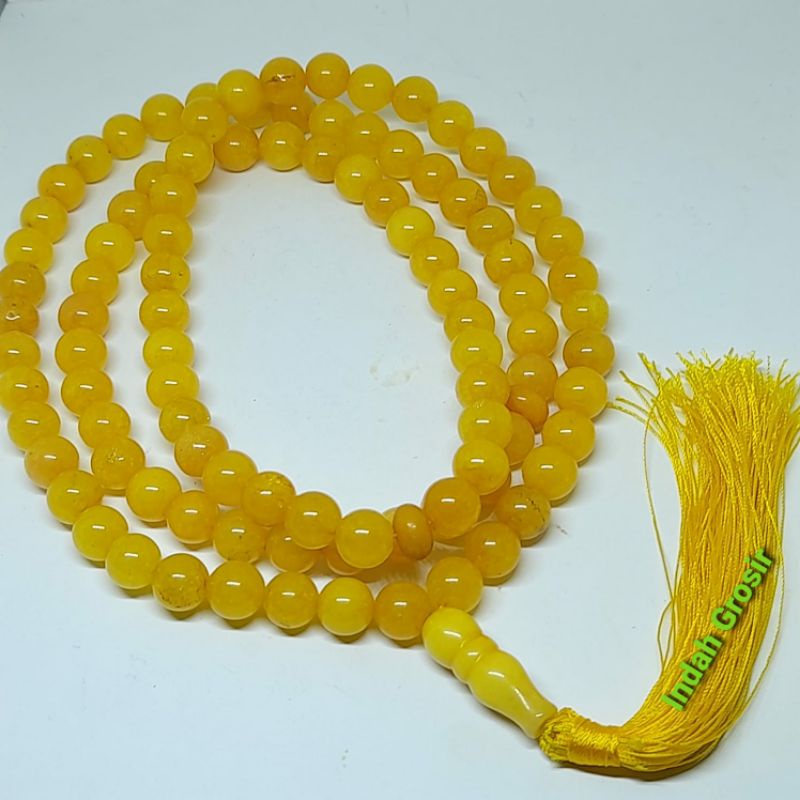 Tasbih Batu Giok Kuning 99Butir 10Mm Natural