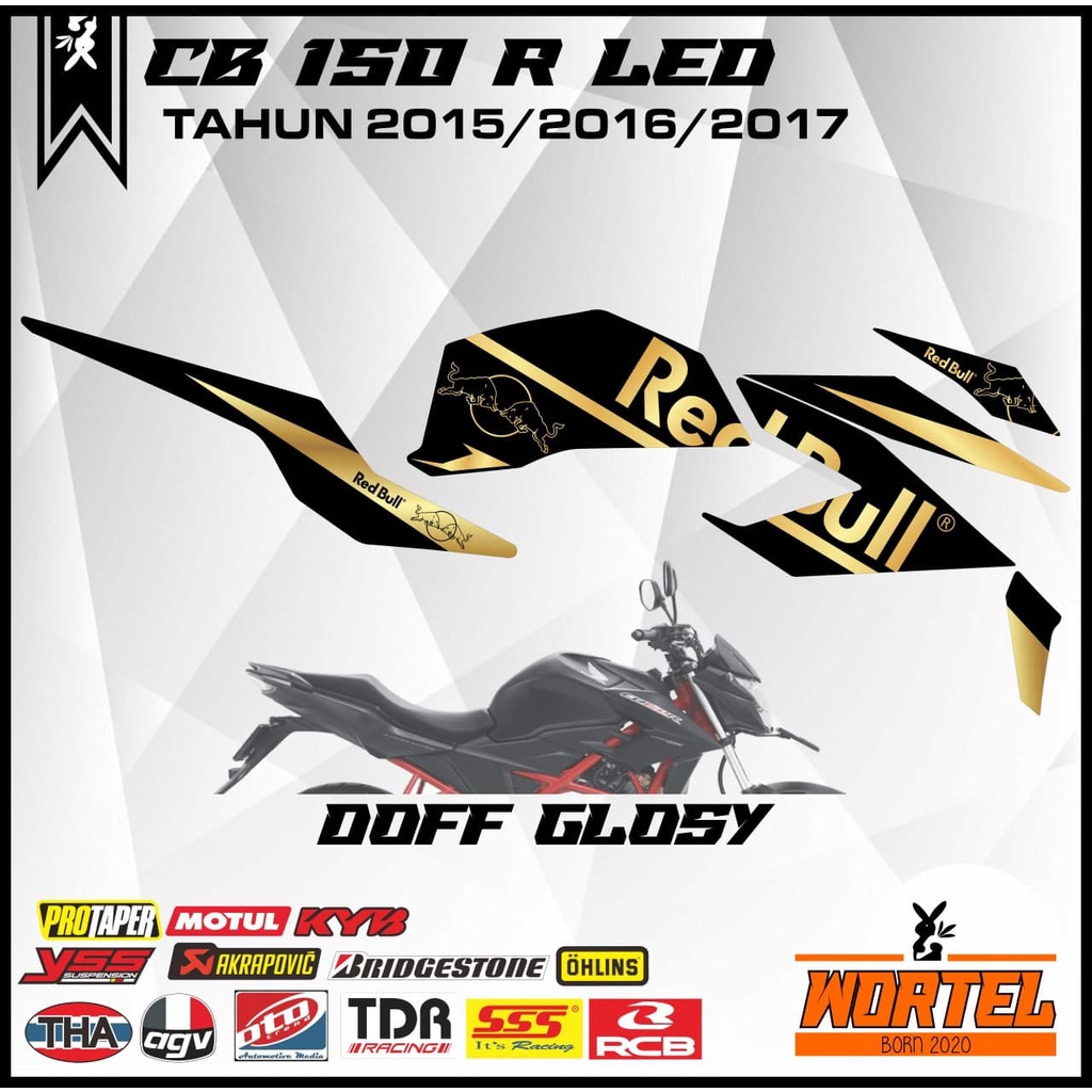 Striping CB150R- Stiker lis Decal Motor CB 150 R Streetfire 2015-2017 Redbull