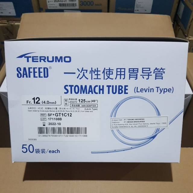 NGT Terumo Fr. 12 / Stomach Tube 12 Terumo / Selang Makan