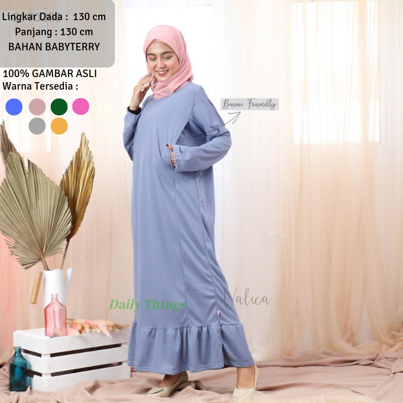 (COD) Daily Things Gamis Jumbo BUSUI 6 Colors Fany Fit XXL LD 130cm