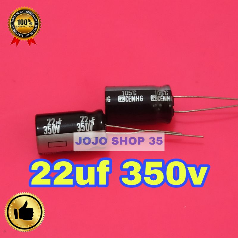 1pc CAPASITOR ELCO 22UF 350V 22UF/350V 22 350V 22/350V 22UF 350V KUALITAS BAGUS kapasitor elco 22uf 