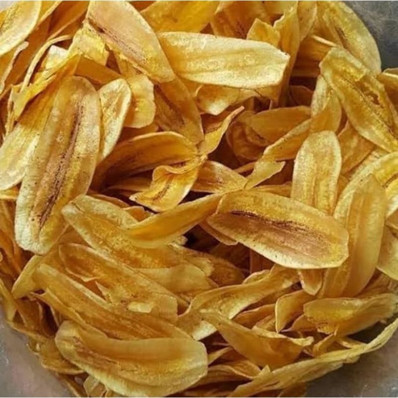 

Keripik pisang kepok 1 kg, renyah rasa original, asin