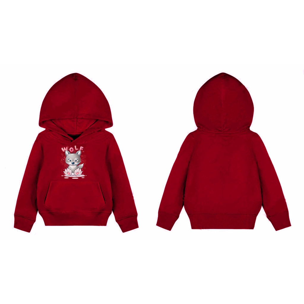 Hoodie Anak Wolf Sweater Pakaian Fleece Anak