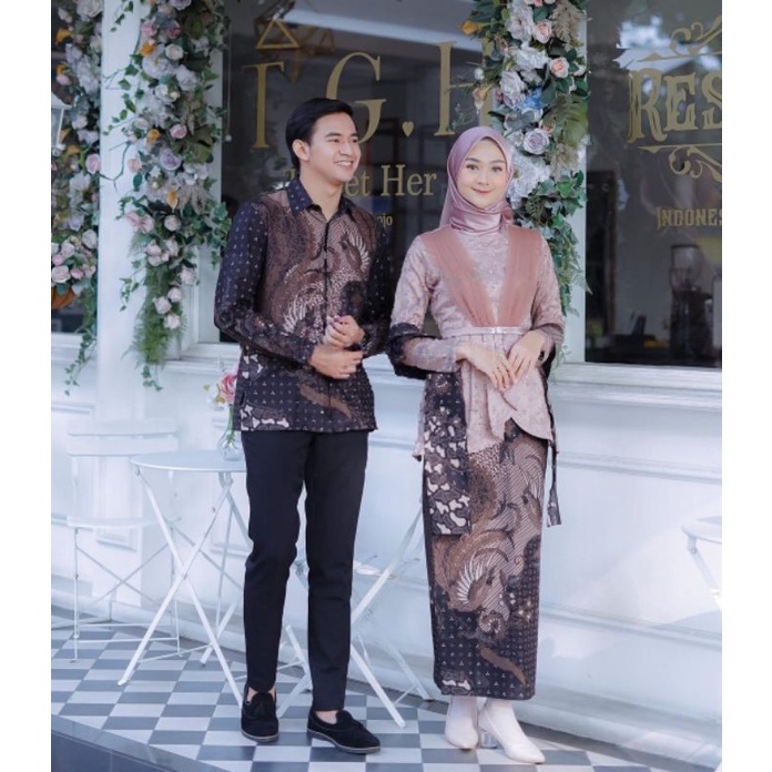 NEW ARRIVAL | Batik Official - Batik Couple Larisa Tulle Payet | Kebaya Couple Modern | Kebaya Lamaran