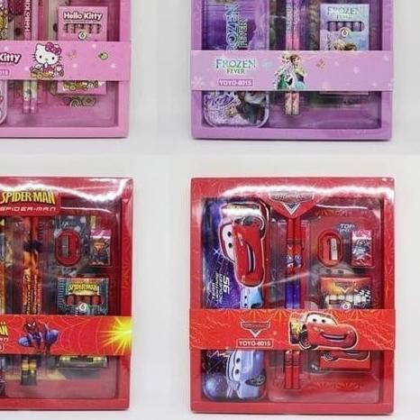 

Set Alat Tulis Anak YOYO 8016 Motif Spiderman Cars Frozen Hellokitty - SPACE