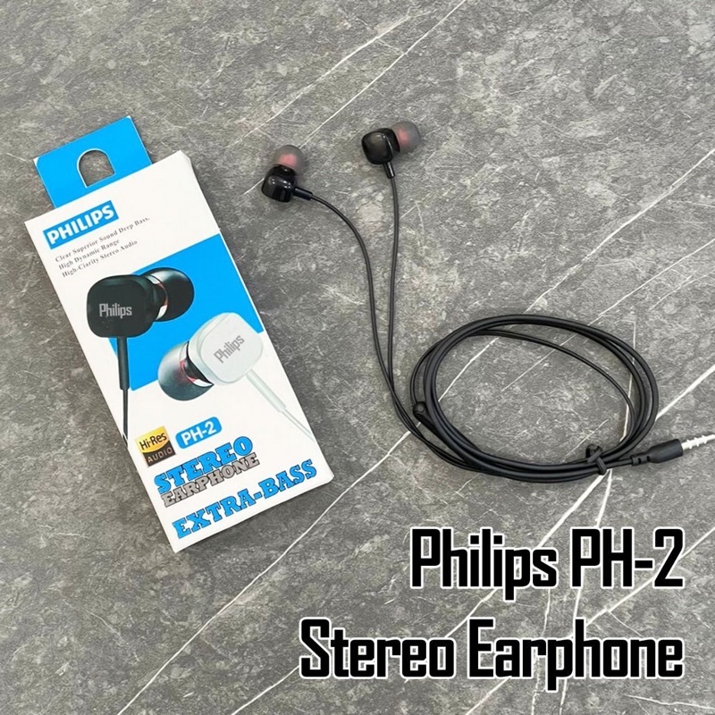 Ready Grosir Handsfree Philips PH-2 Earphone Stereo SuperBass