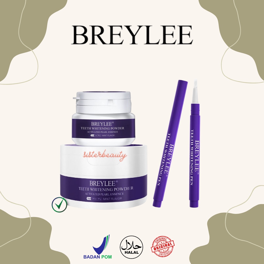 【BPOM】Breylee Teeth Whitening Powder Mint Flavor 55gr / Pemutih Gigi