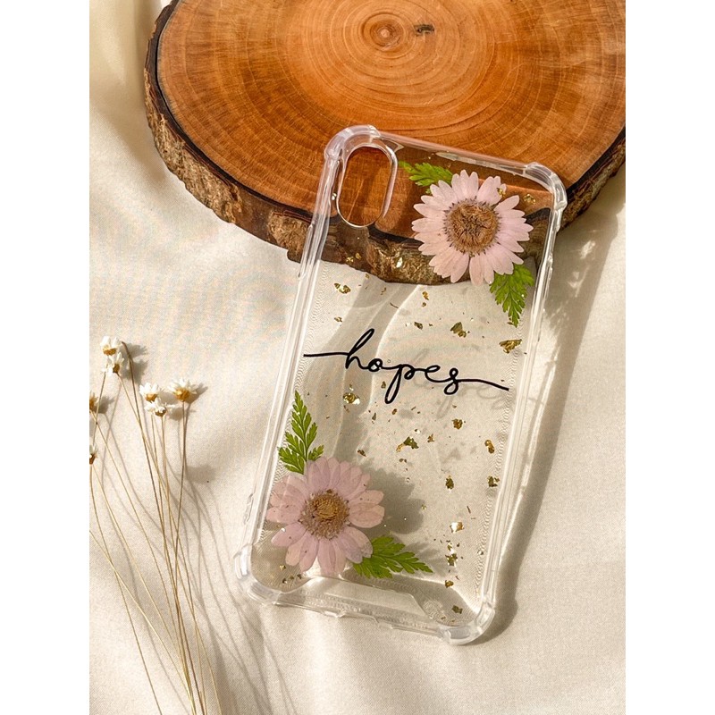 

Pressed Flower Writing Anticrack Case | Case HP Tulisan dengan Bunga Kering Custom