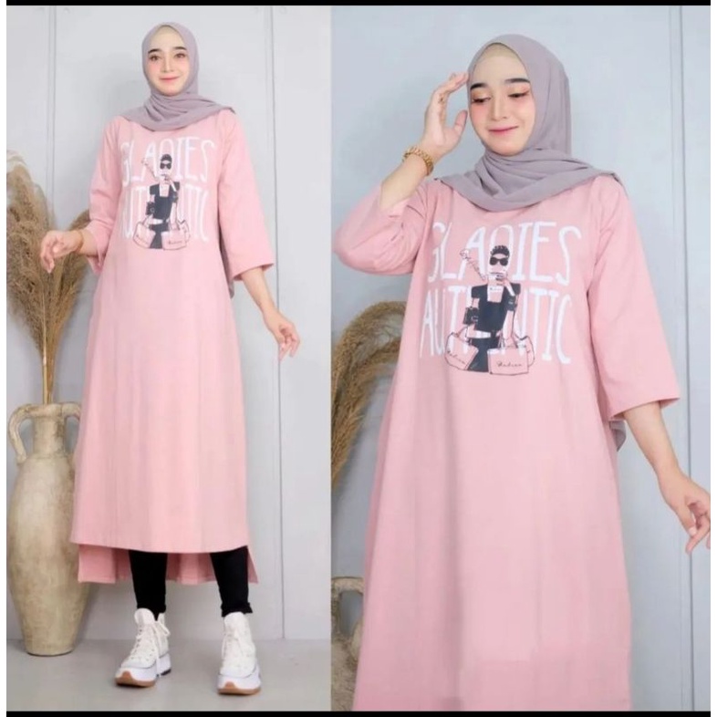 Gladies MIDI dress Matt combed 24s / tunik wanita muslimah terbaru 2022 / atasan wanita terbaru / tunik kekinian / baju muslim wanita terbaru 2022