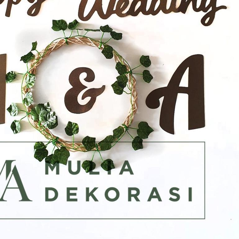 Ring Rotan Lingkaran Dekorasi Backdrop Lamaran Nikahan + Inisial Huruf - Ring Lengkap