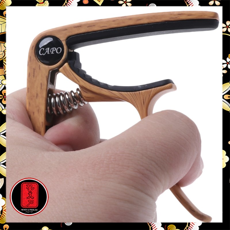 SLOZZ Capo Gitar Aluminium Alloy Wood Design with Bridge Pin Remover