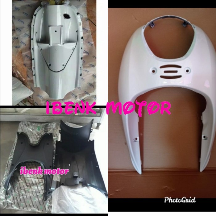paket cover body depan Scoopy karbu putih