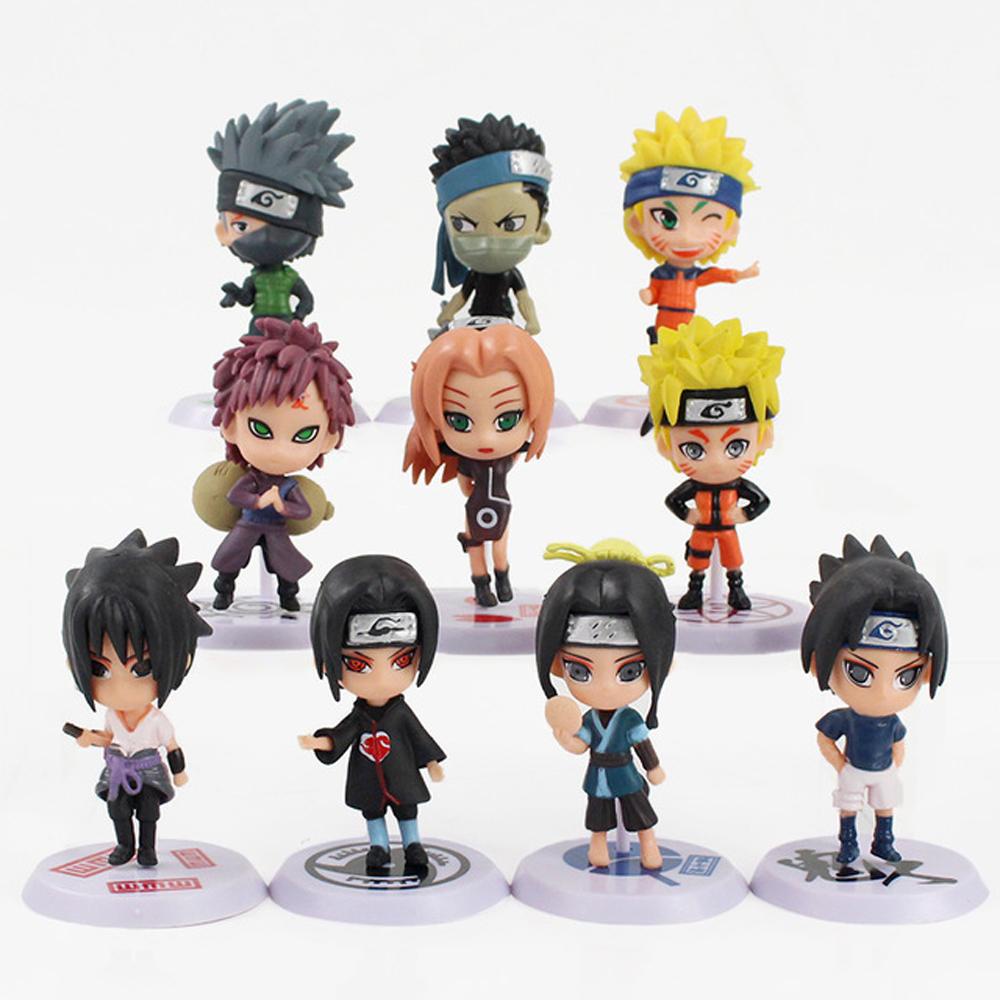 Agustinina Naruto 6pcs/ Mainan PVC Lot Gaara Sasuke Obito Model Figurine Kakashi