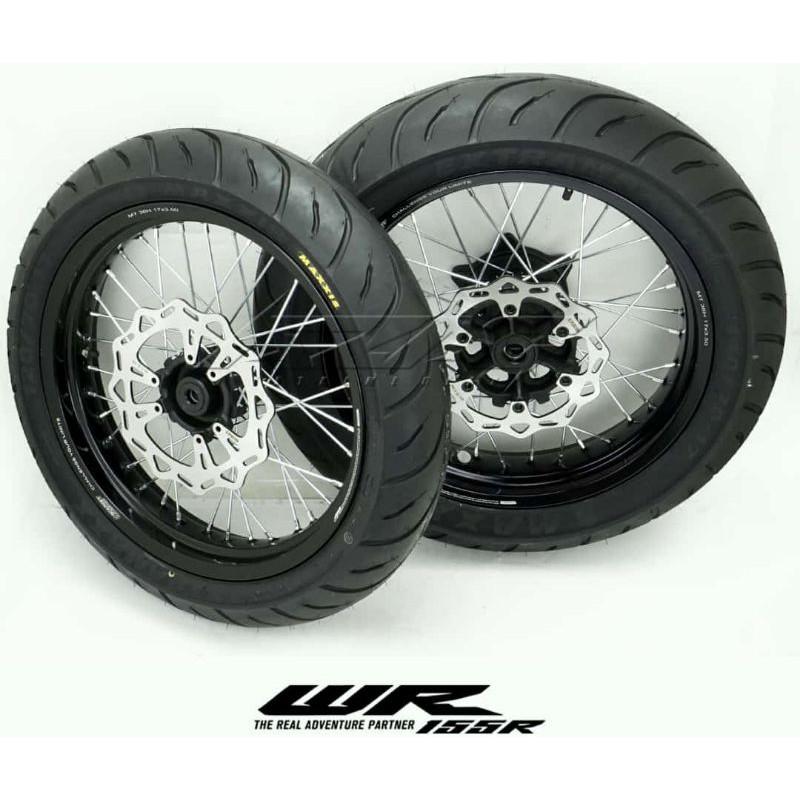 Banset Supermoto Yamaha WR 155 velg scarlet tromol expedition