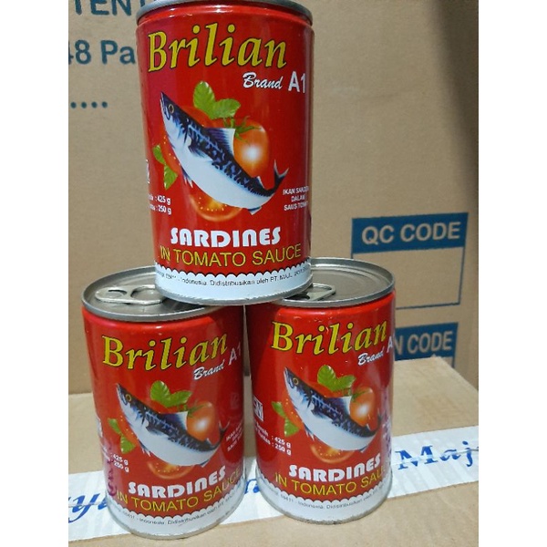 

Sarden ikan murah/Sarden Brilian 425gr/ikan kaleng saus tomat