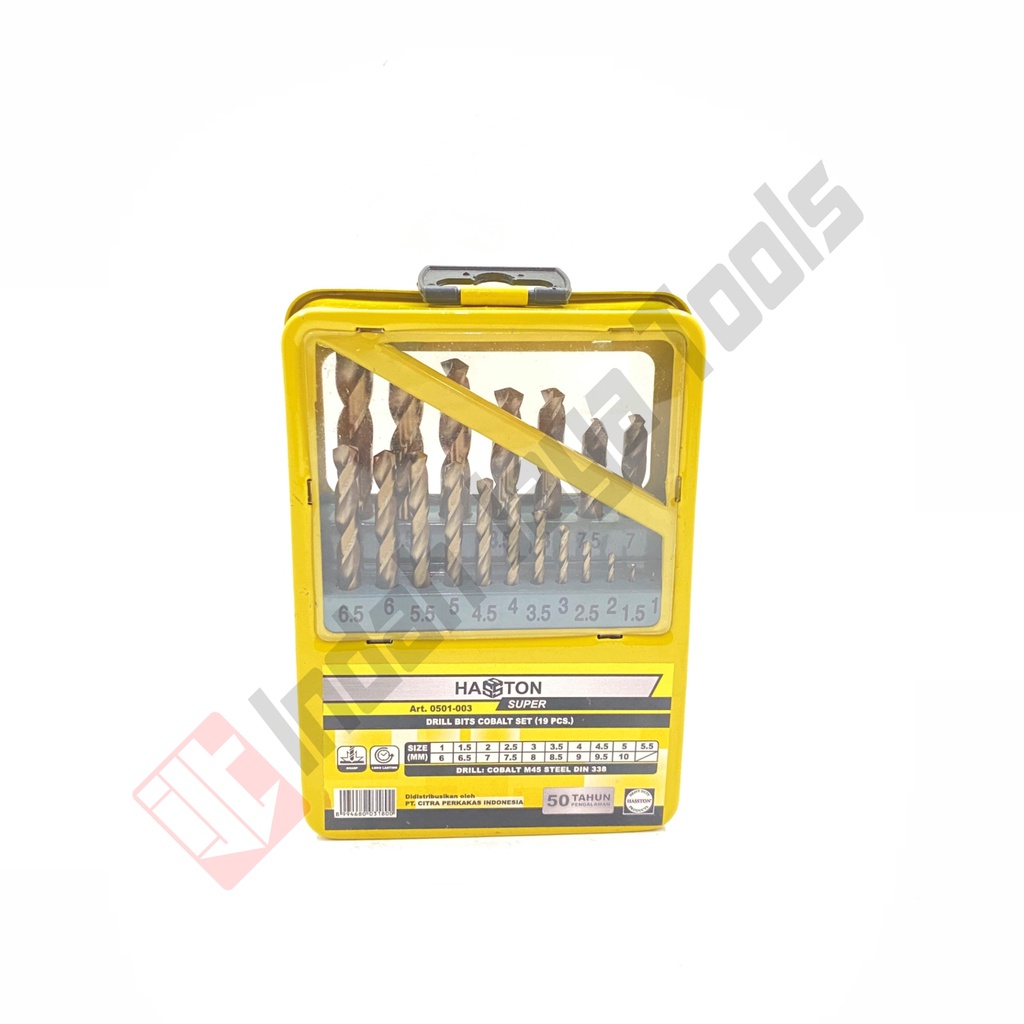 HASSTON 0501-003 Mata Bor Stainless Set 19 Pcs Cobalt HSS Besi Drill