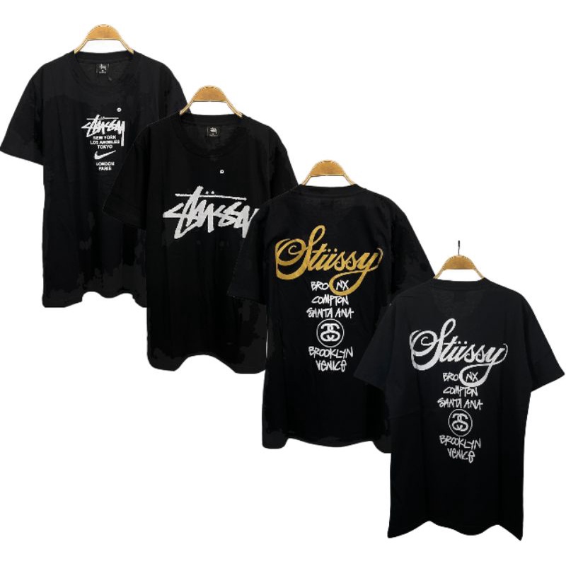 KAOS BAJU TSHIRT STUSSY X NIKE HITAM