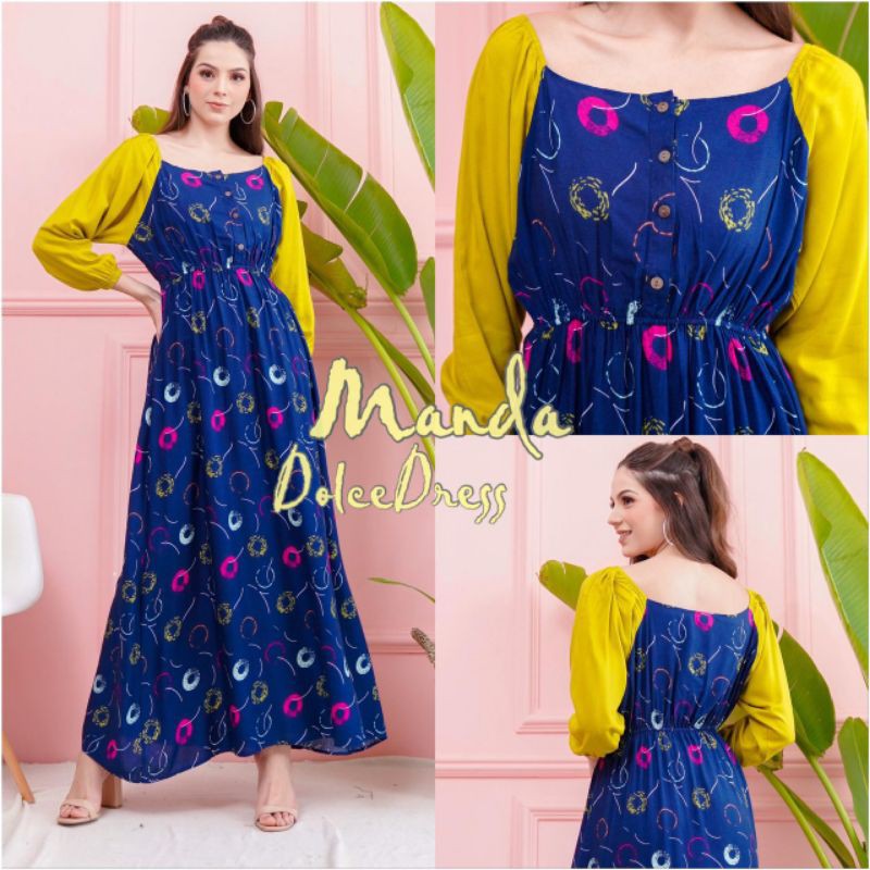 Daster Arab DOLCE MANDA Long Dress Rayon Maxi