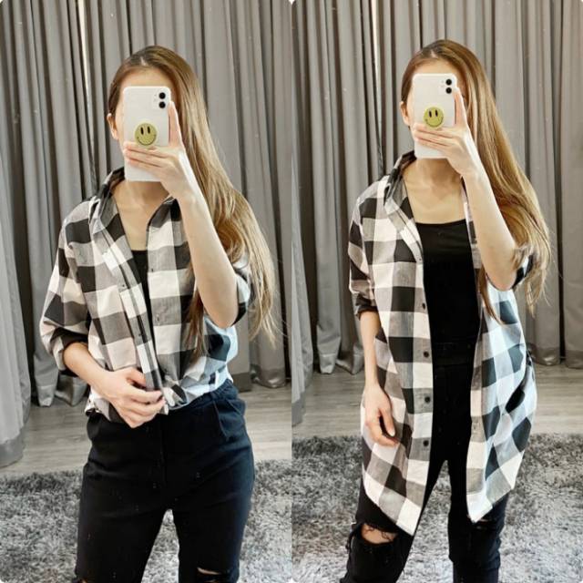 Longkem Outfit Hitam Baju Atasan Wanita