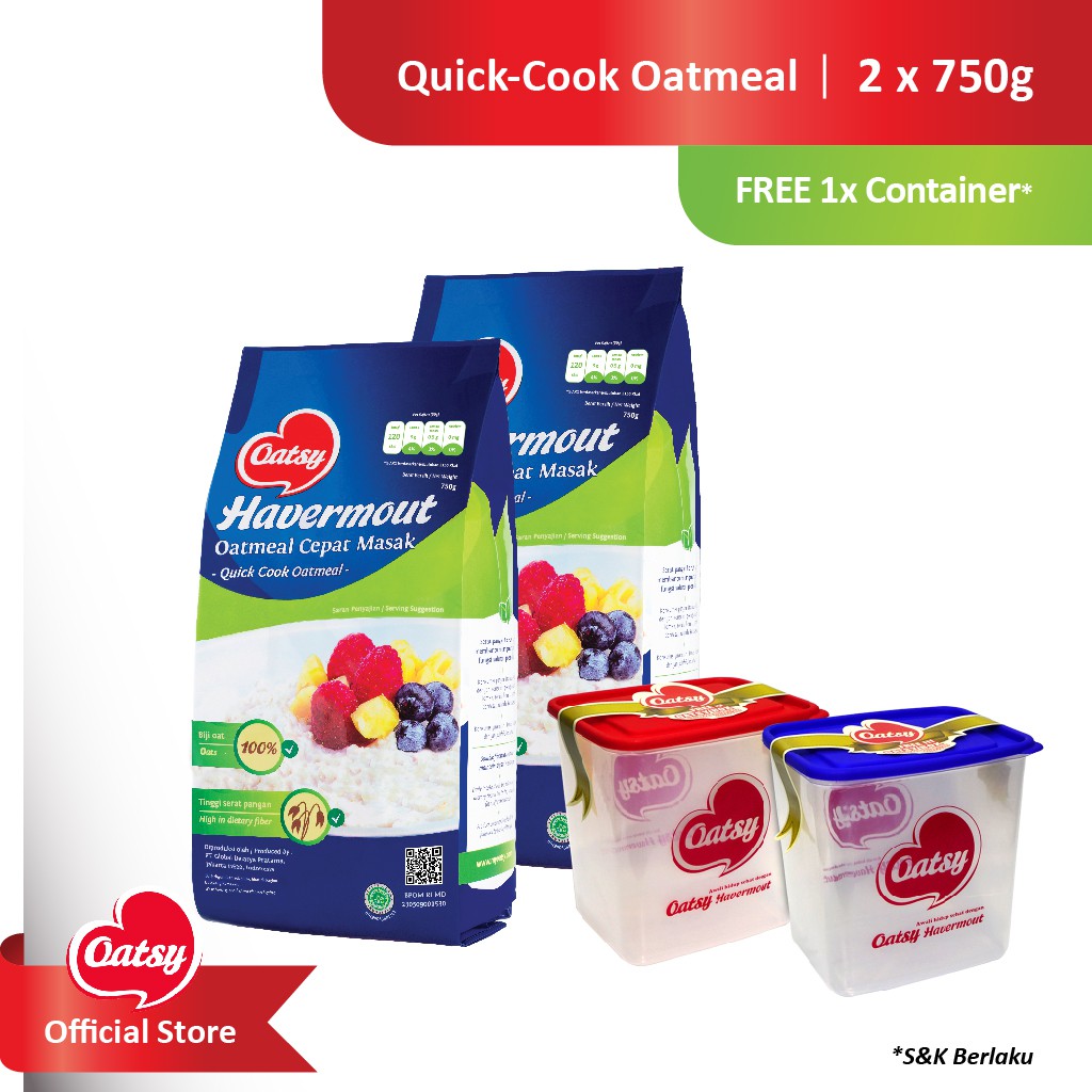 

OATSY Quick Cook Oatmeal 750g (Free Container)