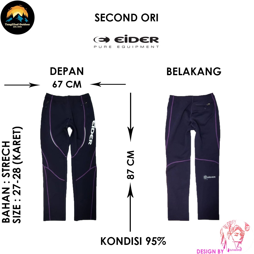 eider Celana Outdoor / Celana Gunung / Hiking Celana / Hiking Celana  - Second ORI Size 27-28 - ELEH