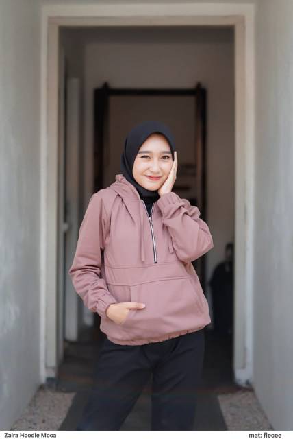 Zaira hoodie sweater moca - 4 warna