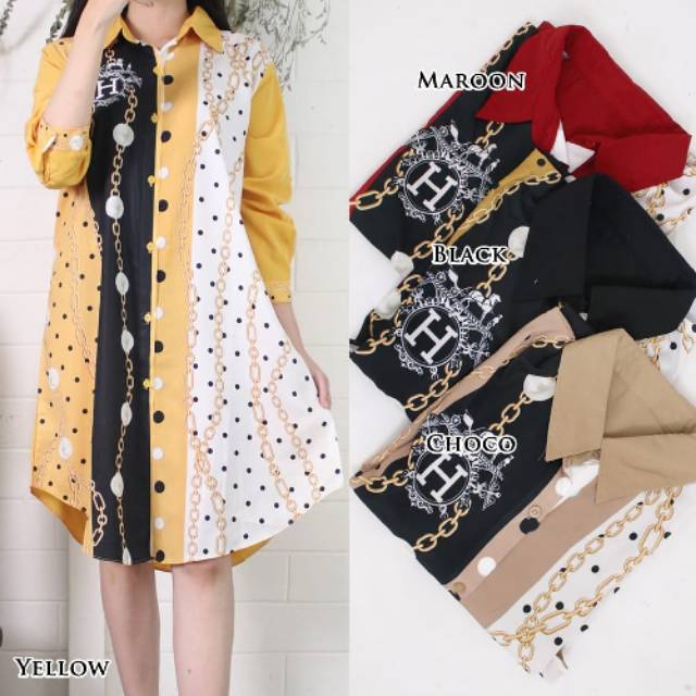 Kemeja tunik hermes chain