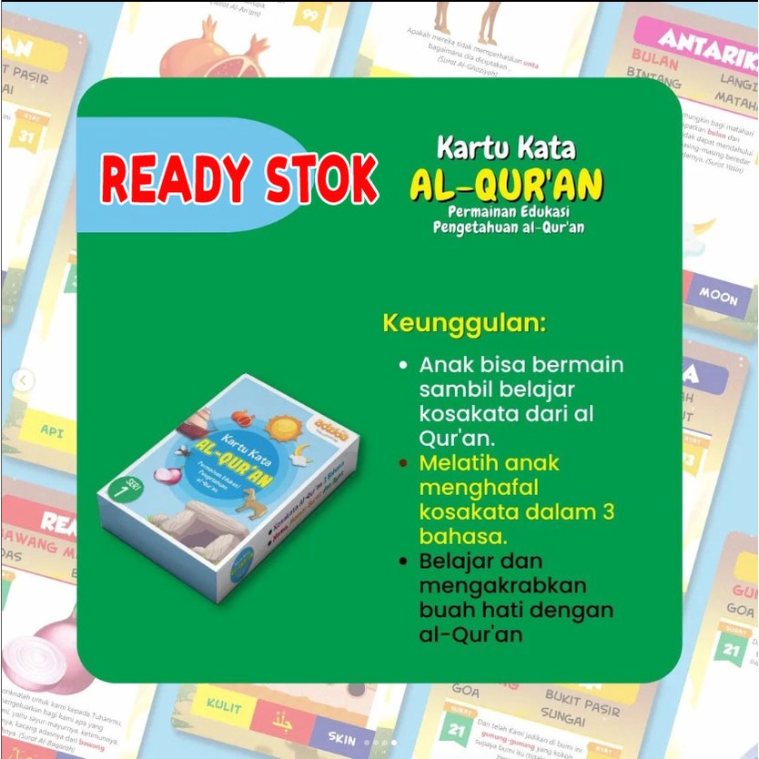 Mainan Edukatif Anak : Flash Card Kartu Kata dalam Al-Quran | Adzkia Book