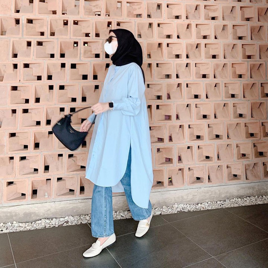 BEFAST - ZEC Fashion Wanita Tunik NAZWA / Ailen Oversize Long Tunik / Hanley Long Shirt / Tunik Muslimah Casual Kekinian / Tunik Lengan Panjang Polos Formal / OOTD Remaja Muslimah Terbaru 2022 / Tunik Best seller / Termurah