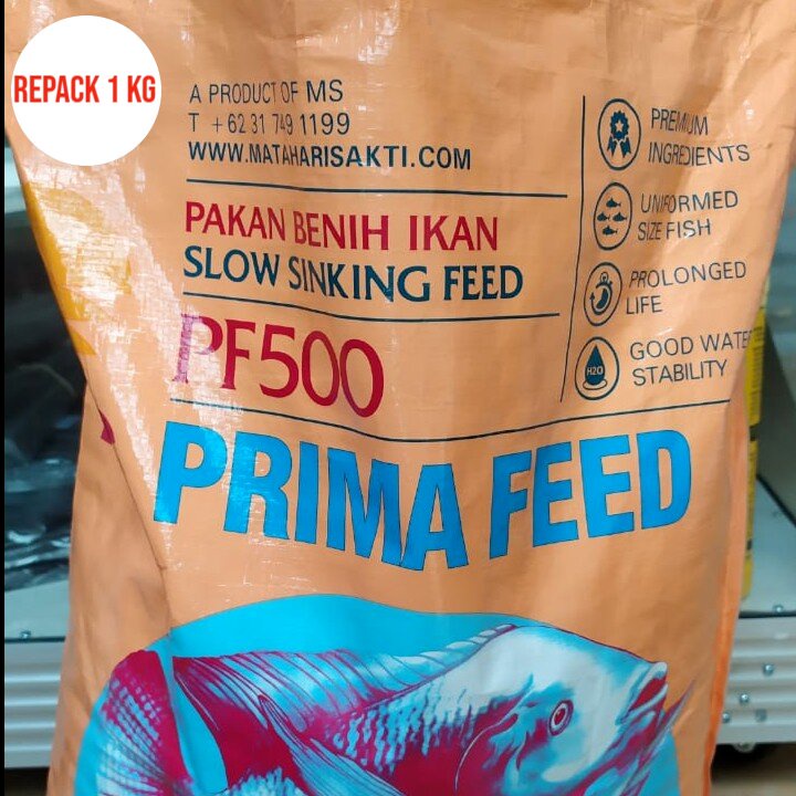 PF 500 PF500 Repack 1kg 1 kg Pelet Prima Feed Pakan Makanan Benih Ikan