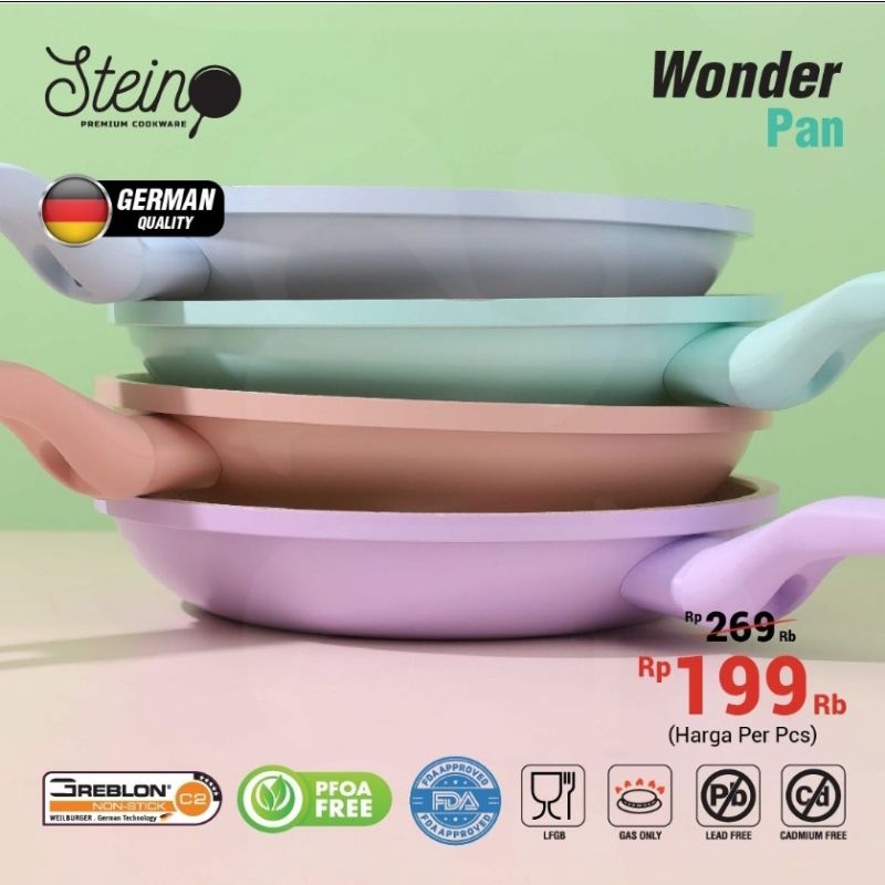 WONDERPAN GLOW STEINCOOKWARE WONDER PAN STEIN COOK WARE frypan 20cm