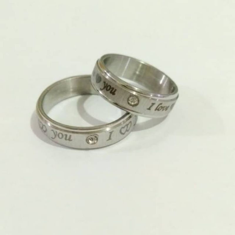 4s Grosir Solo || Cincin titanium couple I ♡ you || CINCIN TITANIUM ANTI KARAT DAN LUNTUR MOTIF I♡U