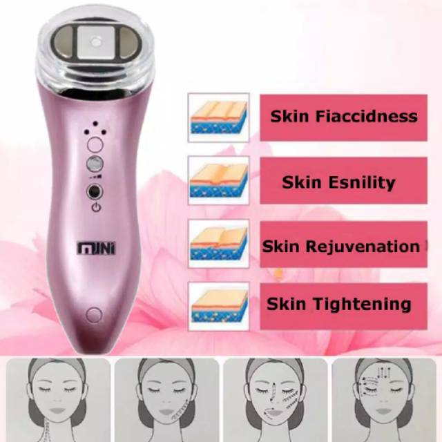 Mini HIFU Mini RF antiaging masker wajah / setrika wajah penirus wajah