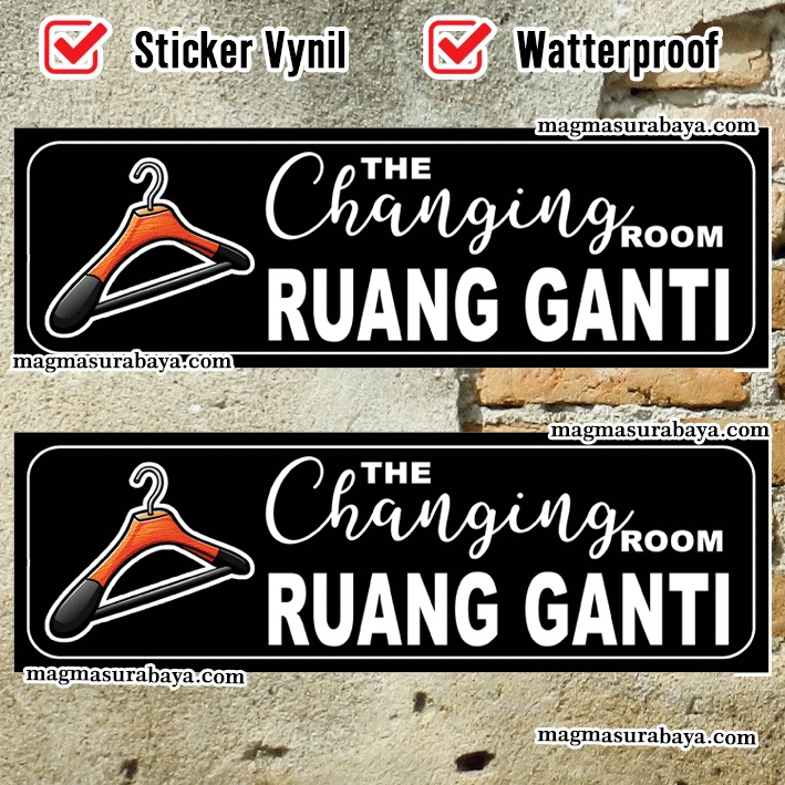 

Stiker Ruang Ganti - Pakaian - baju - Ruang Pas - Toko - Butik - Magma Surabaya - label