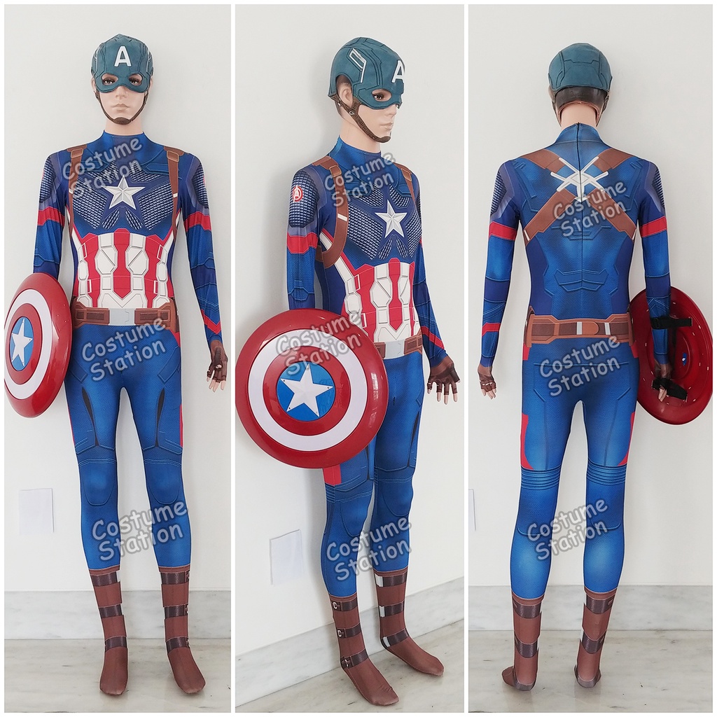 Kostum Captain America / Costume Superhero Marvel pria dewasa