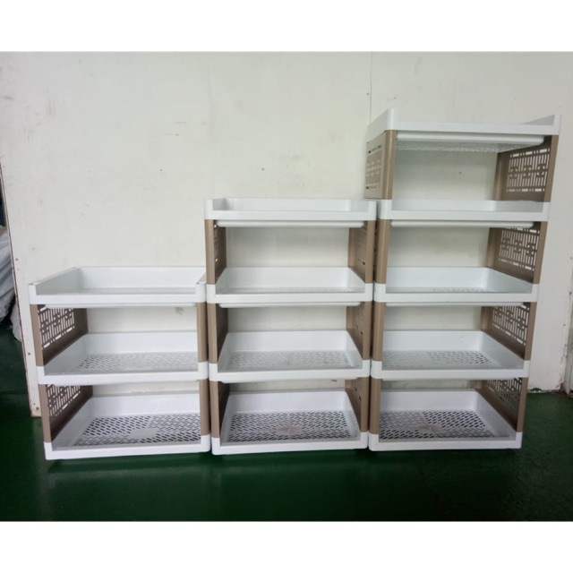 Rak susun plastik/rak serbaguna susun 3