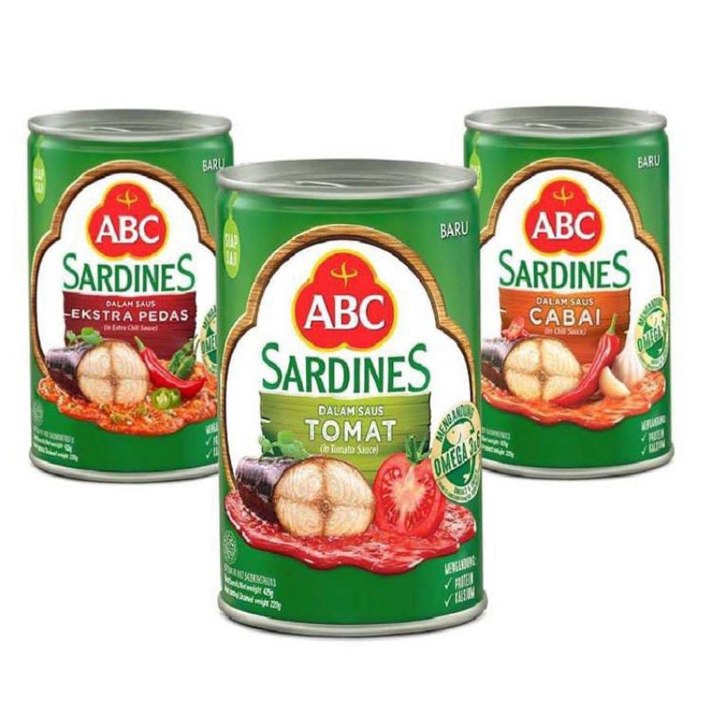 

sarden ABC dalam saus tomat 65 gram dijamin ORI ready kaka murah meriah yuuk diorder