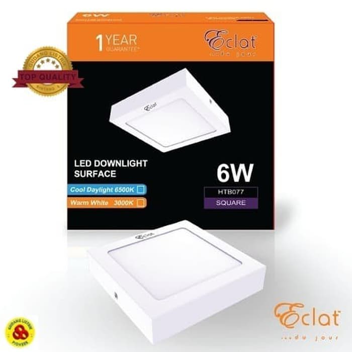 ECLAT LED Downlight 6W Putih Outbow Kotak LED Panel 6 Watt 6500K CDL