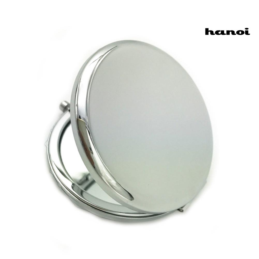 HQTM_Portable Round Metal Double Side Travel Pocket Mirror Women Beauty Makeup Tool