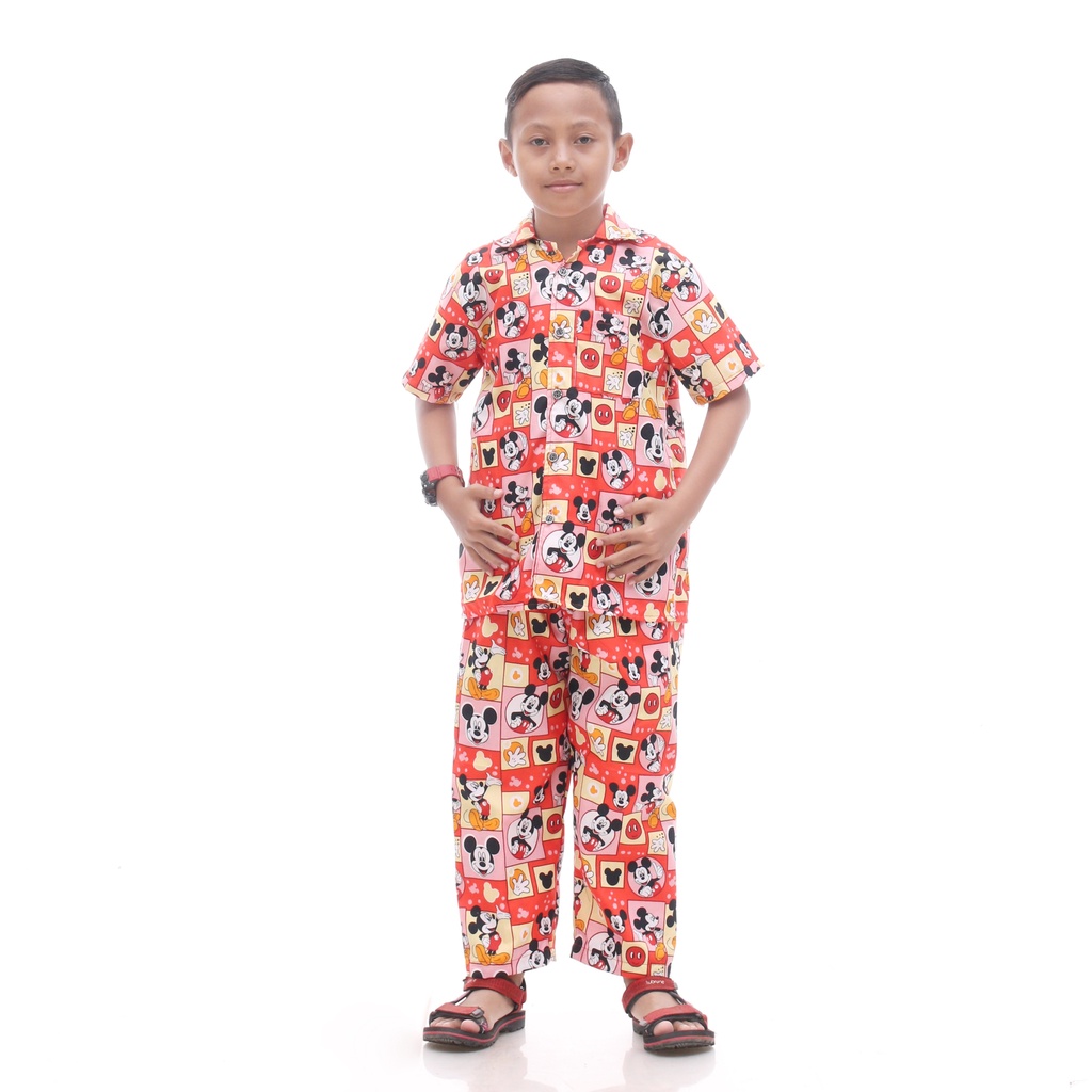 SETELAN ANAK USIA 5-11 TAHUN BAJU TIDUR ANAK PIYAMA BAHAN KATUN ADEM