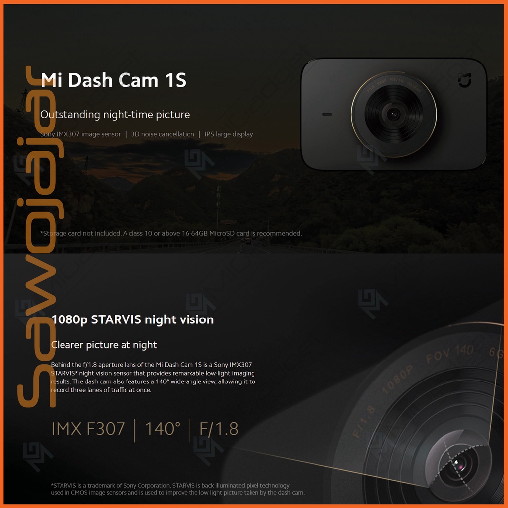 Xiaomi Mi Dash Cam 1S Dashcam 1 S - Kamera Mobil-1