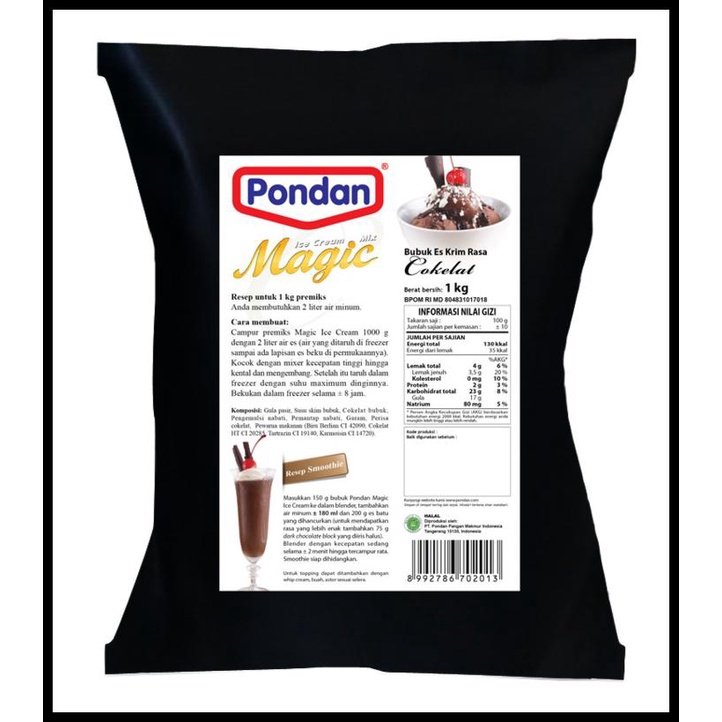 

Bahan Eskrim Pondan Rasa Coklat 1Kg / Bubuk Eskrim